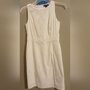 Chaps White Sleeveless Mini Dress